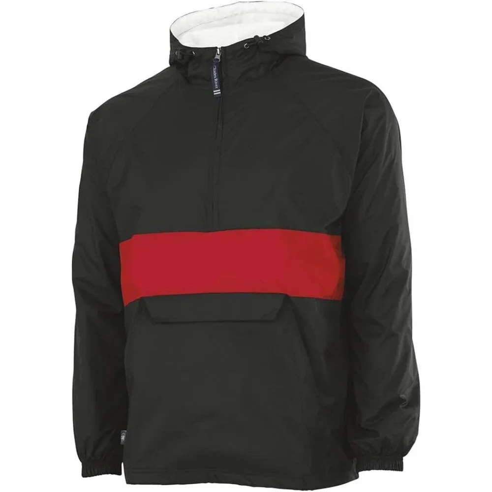 Unisex Classic Striped Pullover, Men's & Women's Water-Resistant Windbreake